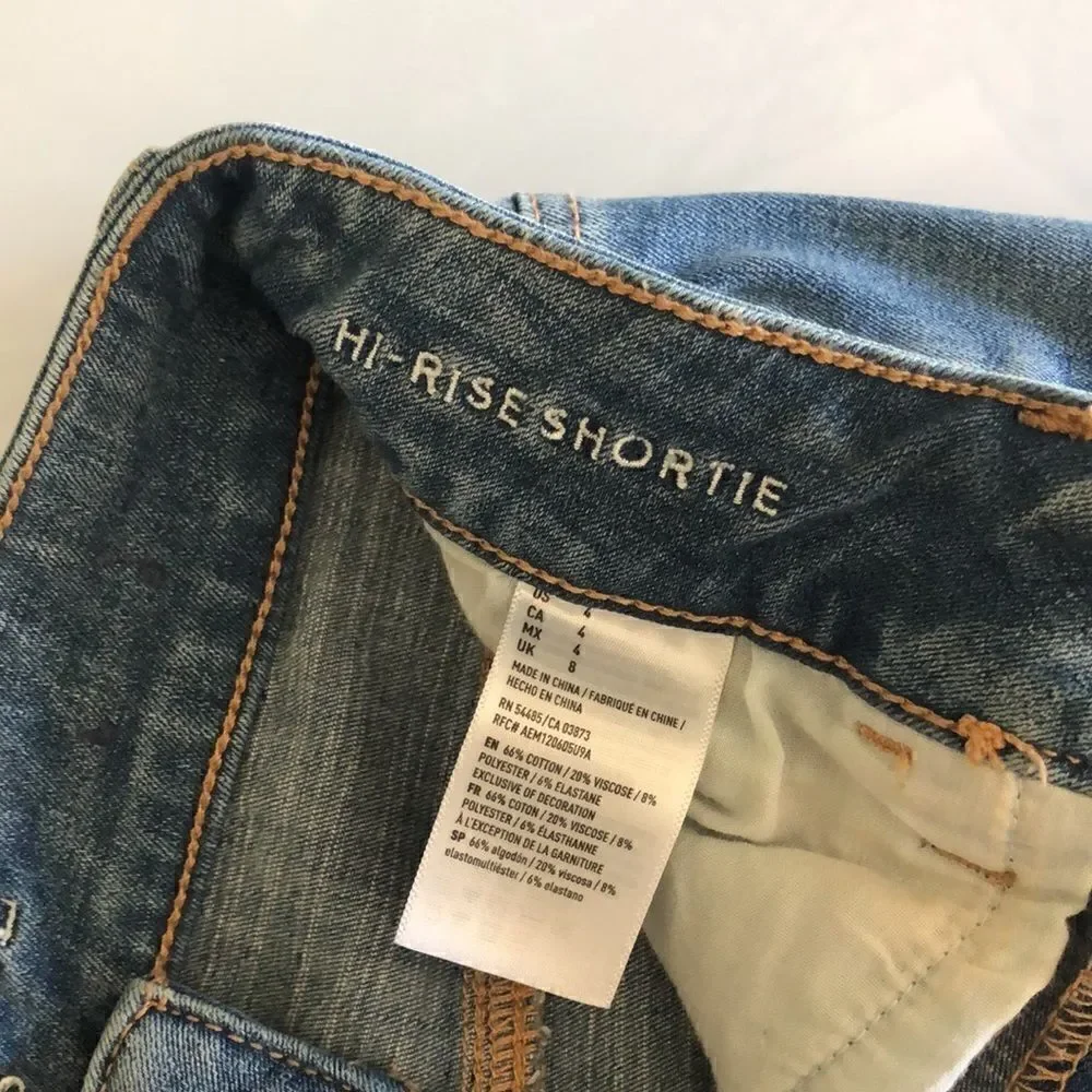 High-Waisted Denim Shortie Shorts - Picture 5 of 8